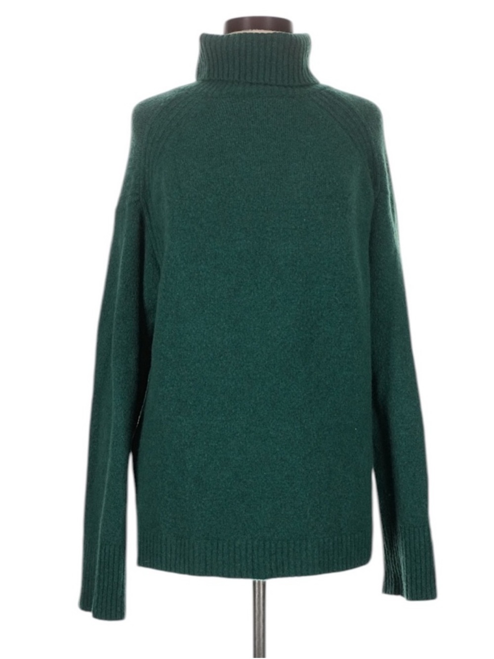 J. Crew Turtleneck Sweater in Supersoft Yarn Size Medium Green Oversized Fall - Picture 2 of 8
